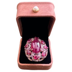 Bochic “Capri” Ruby, Amethyst & Multi Sapphire Ring Set In 18K Gold & Silver