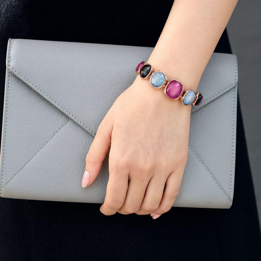Bracciale con rubini e zaffiri multi fantasia e rubini 