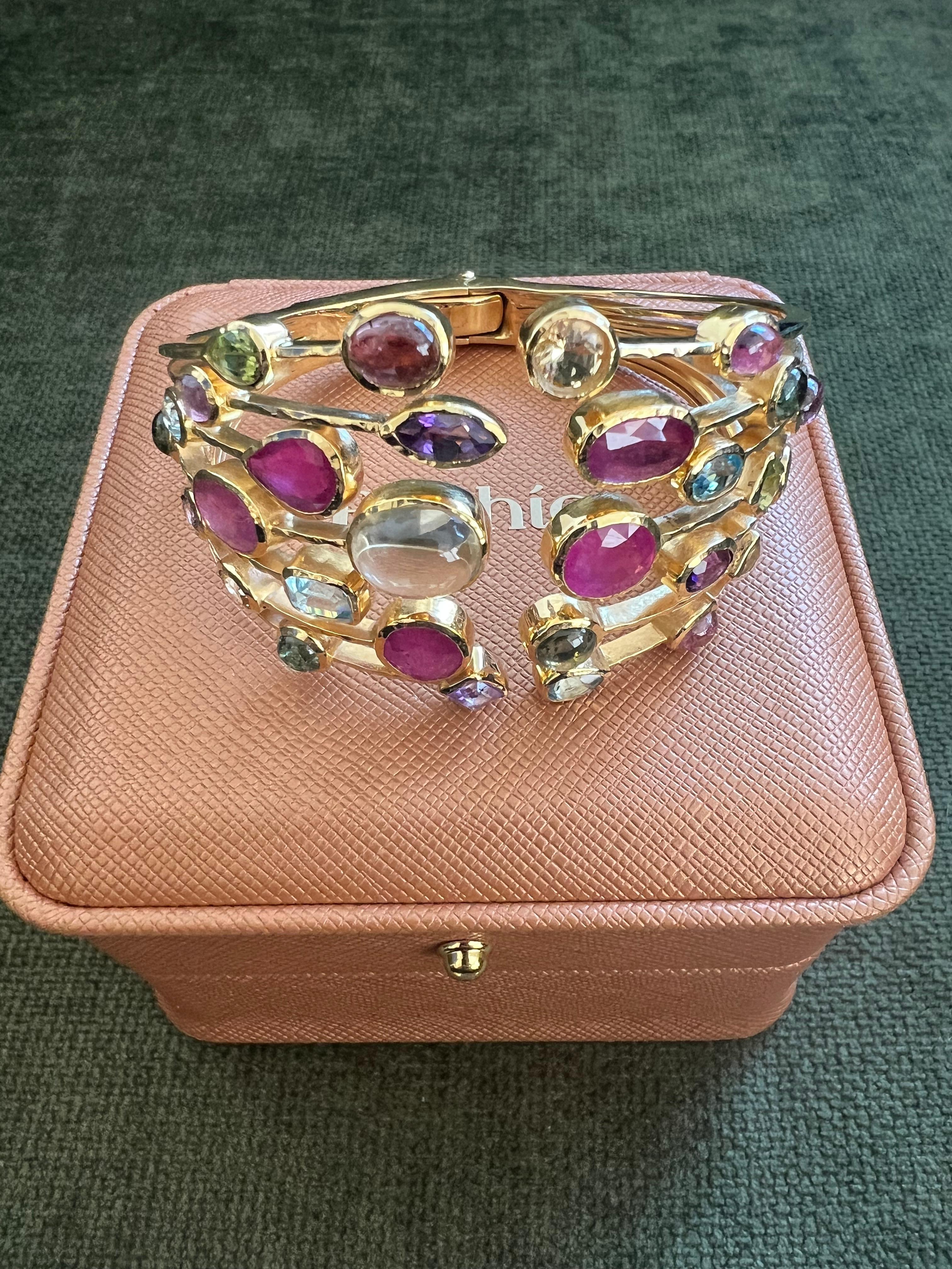 Bracciale con rubino e gemme naturali multiple di Bochic 