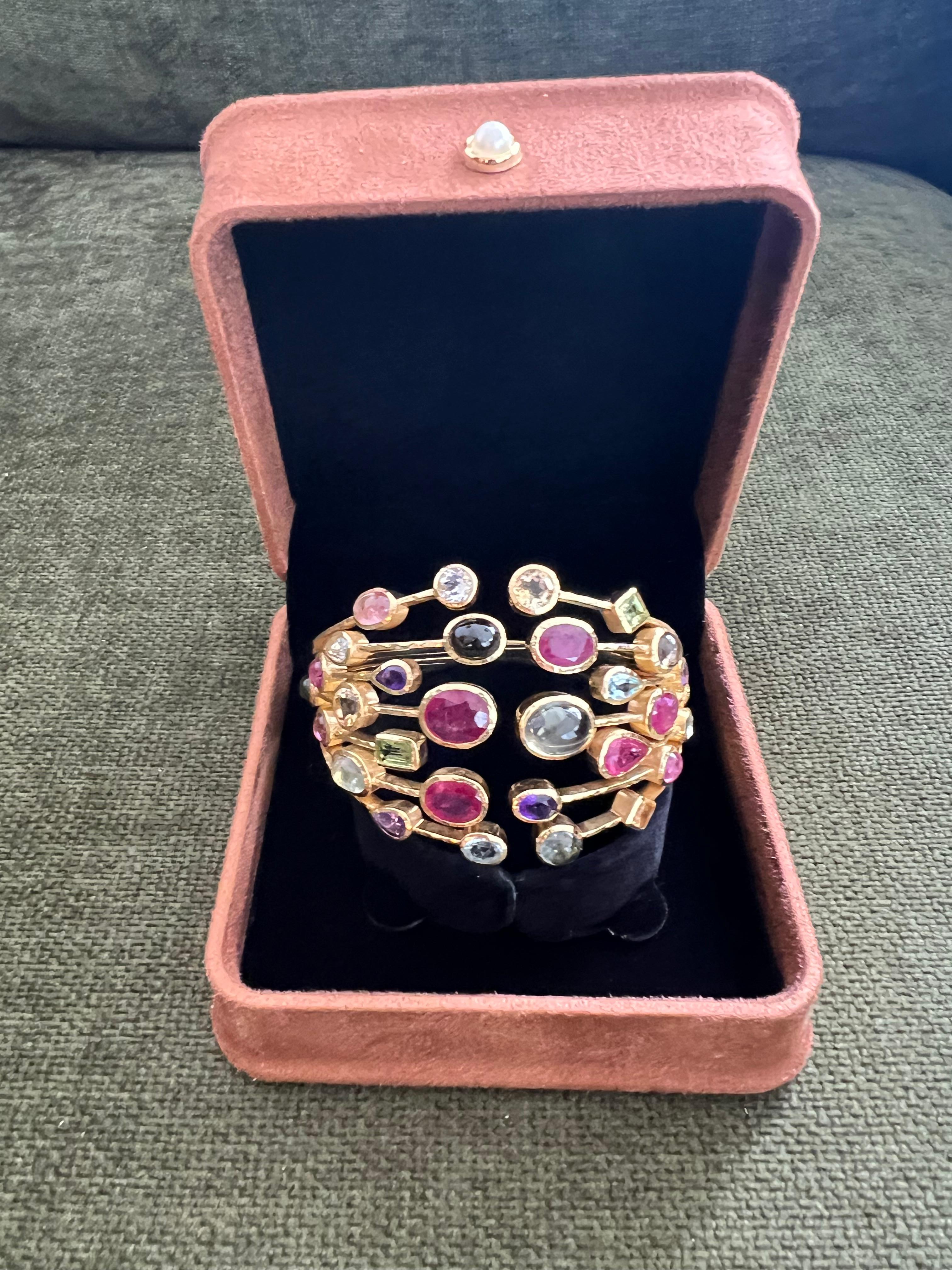 Bracciale con rubino e gemme naturali multiple di Bochic 