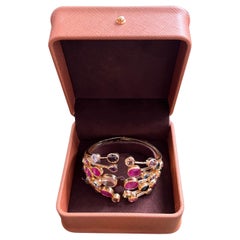 Bracciale con rubino multi gemma Nature "Capri" di Bochic in oro e argento 18 carati