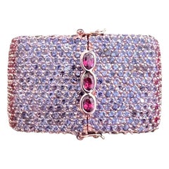 Conjunto de pulsera Bochic "Capri" de rubí y amatista púrpura múltiple en oro de 18 quilates y plata