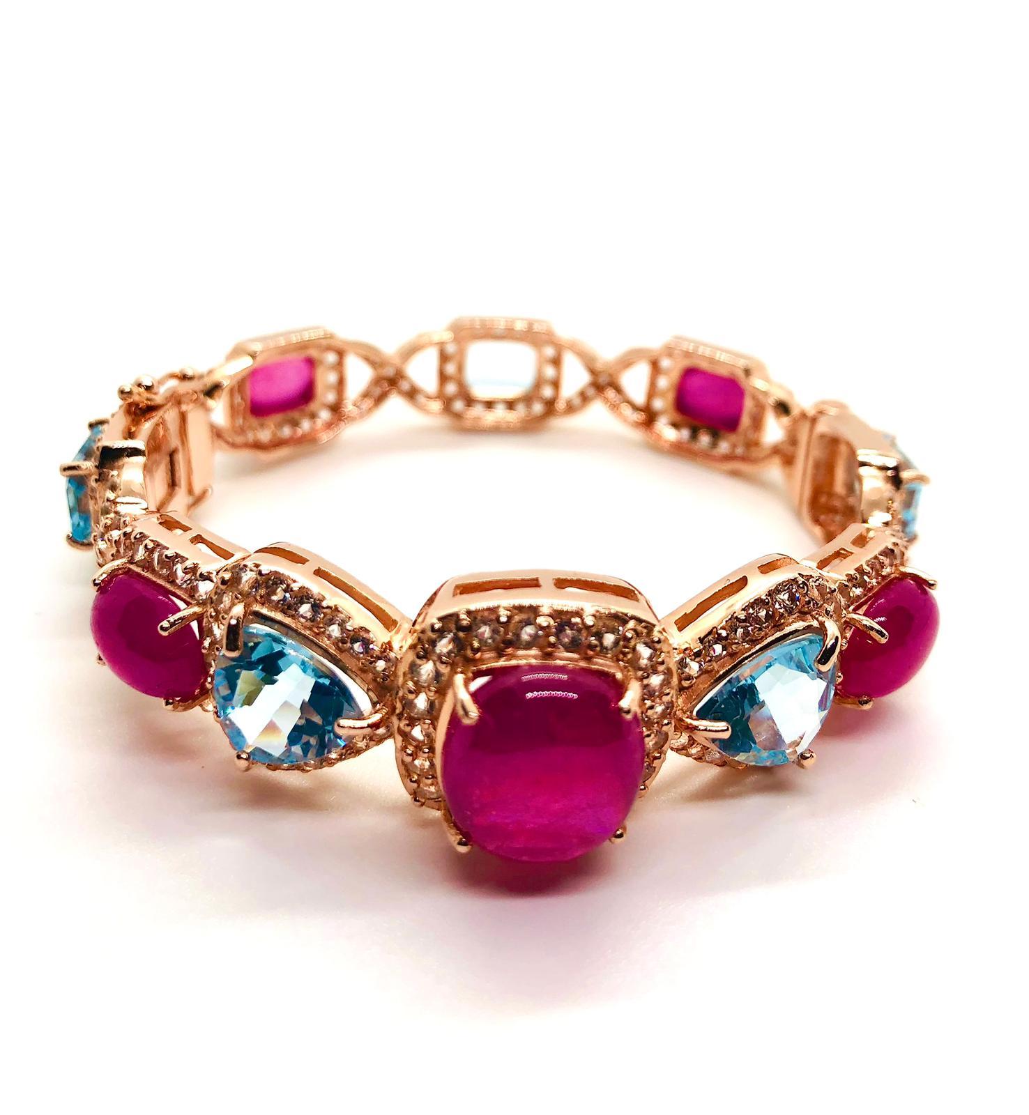 Bochic “capri” Ruby, Sapphire & Multi-gem Cabocho… - image 10
