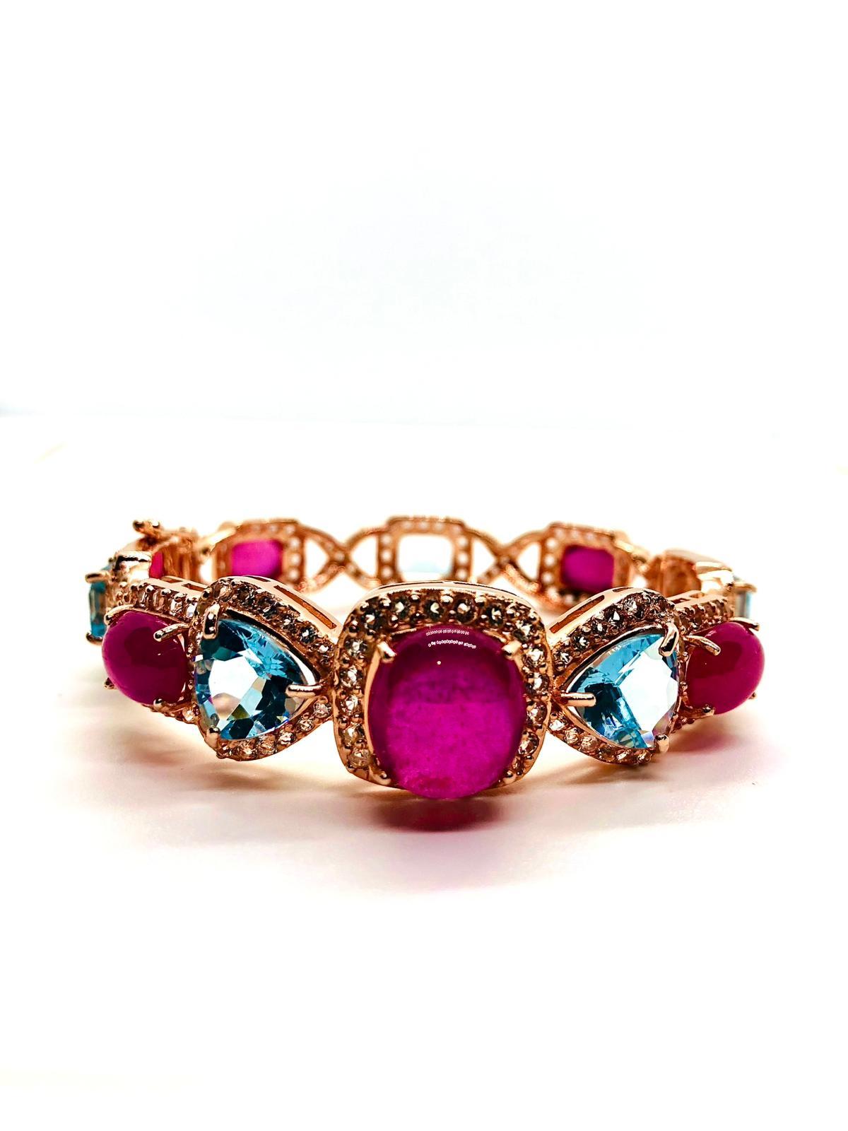 Bochic “capri” Ruby, Sapphire & Multi-gem Cabocho… - image 8