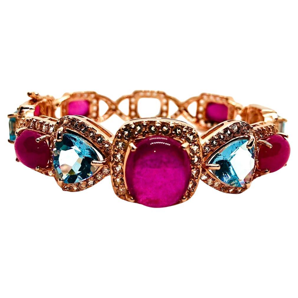 Bochic “capri” Ruby, Sapphire & Multi-gem Cabocho… - image 1