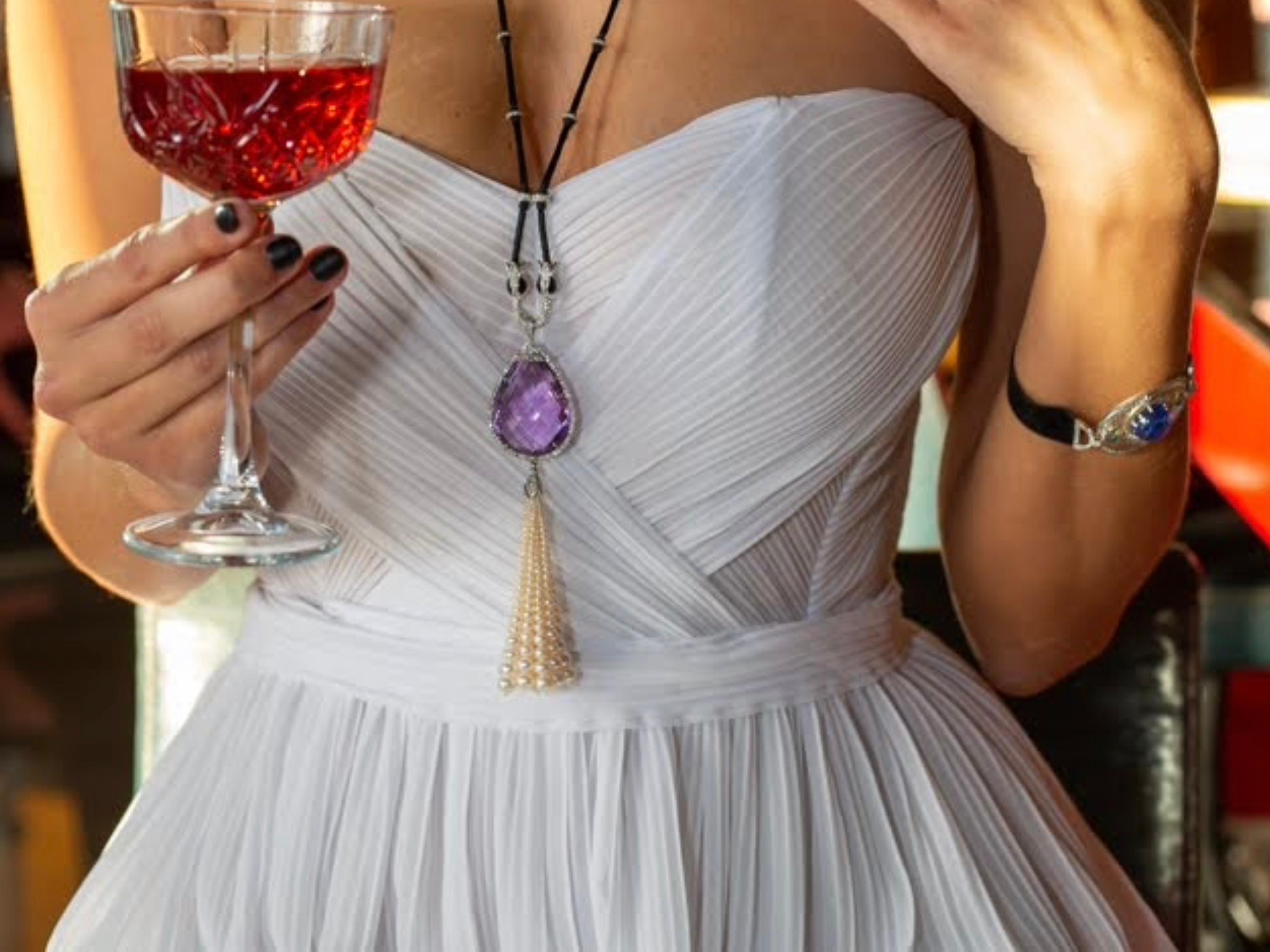 Bochic “Capri” Sapphire, Ruby & Emerald Necklace Set In 18K Gold & Silver  For Sale 4