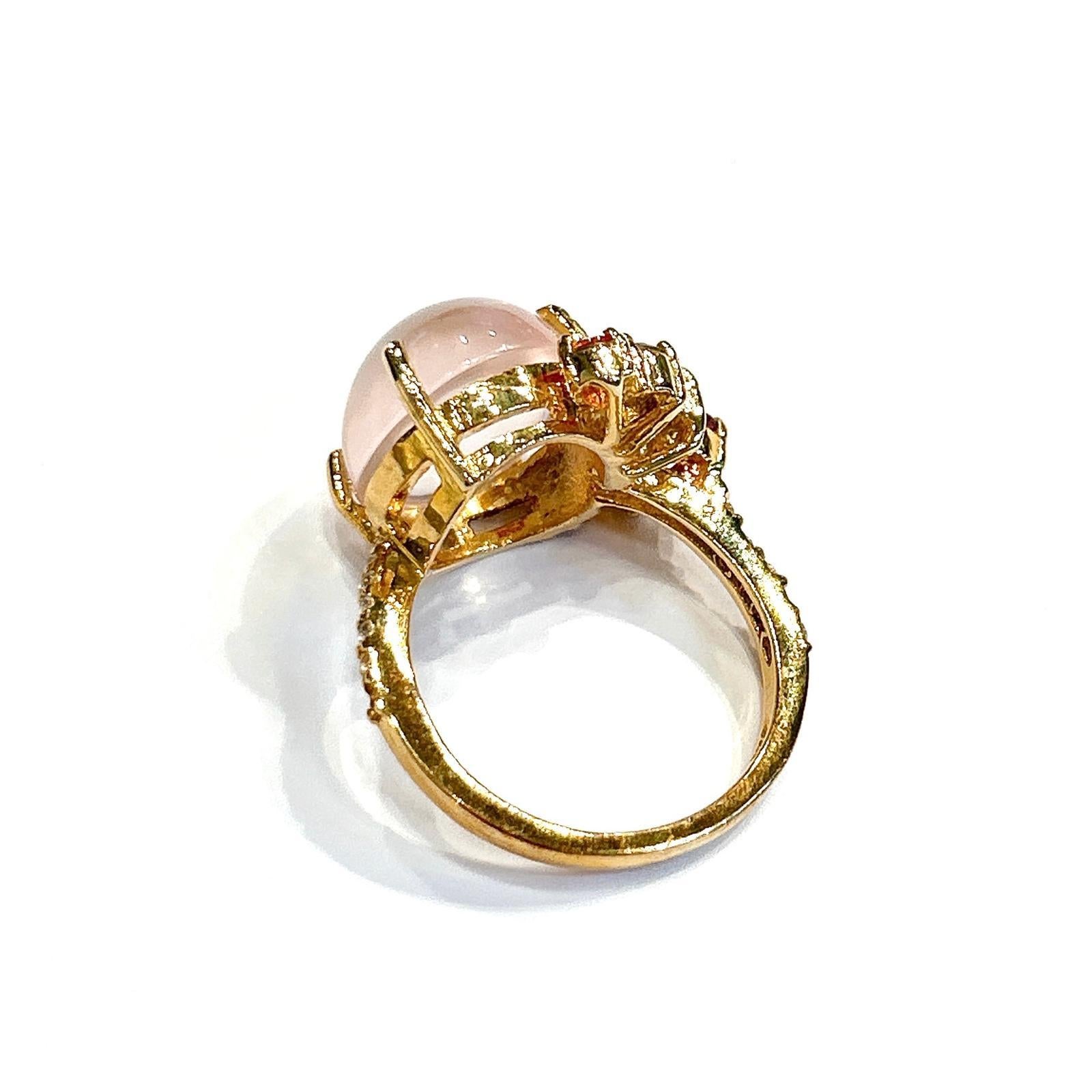 Bochic “Capri” Sapphires, Tourmaline & Pink Quartz Ring Set 18K Gold & Silver In New Condition For Sale In New York, NY