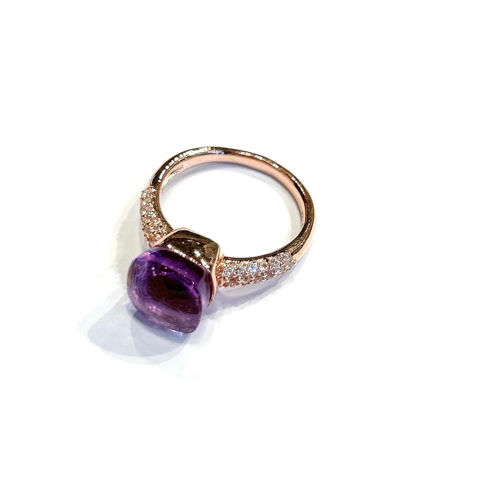 Bochic “Capri” Square Cut Amethyst & Topaz Ring Set In 18K Gold & Silver 
Classic and Chic Italian style 

Natural Amethyst - 2.50 carats 
Natural Topaz  - 0.50  carats

This Ring is from the 