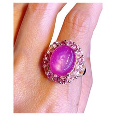 Bochic “Capri” Star Ruby Cocktail Ring with Natural Pink Sapphires