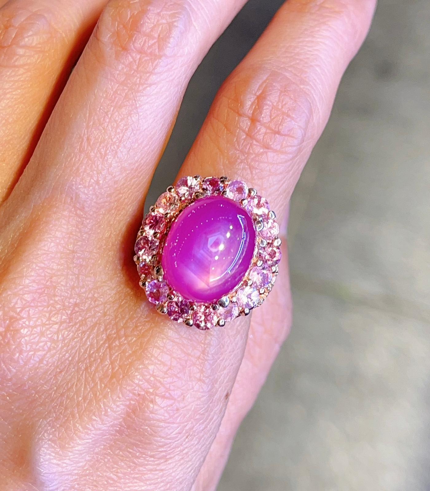 Bochic “Capri” Star Ruby Ring with Pink Sapphires set in 22K Gold & Silver 2