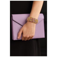 Juego de brazalete Bochic "Capri" Vintage de amatista, aguamarina y citrino en oro de 18 quilates y s