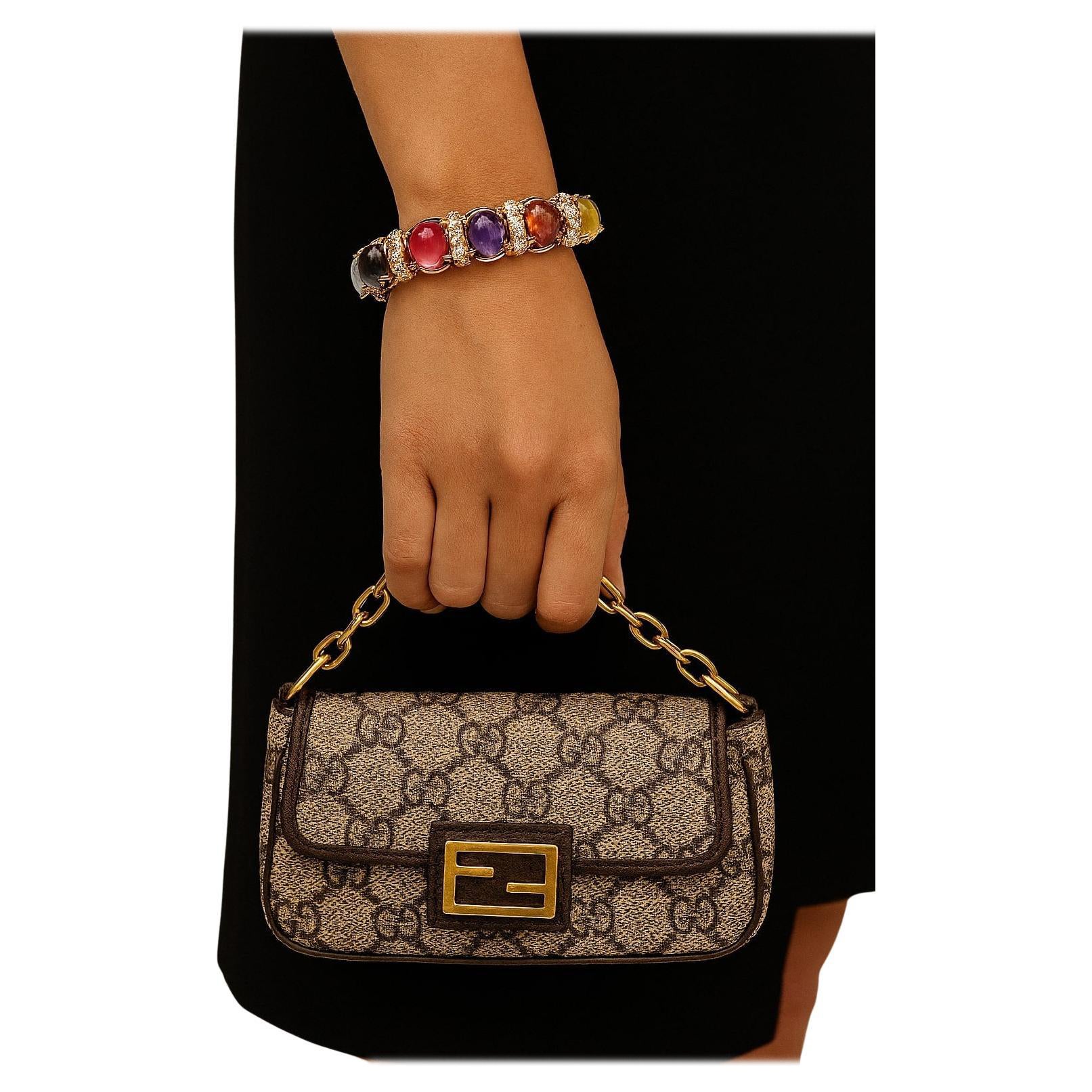 Bochic "Capri" Vintage Amethyst
Multi Farbe Saphire Manschette Set in 18K
Silber