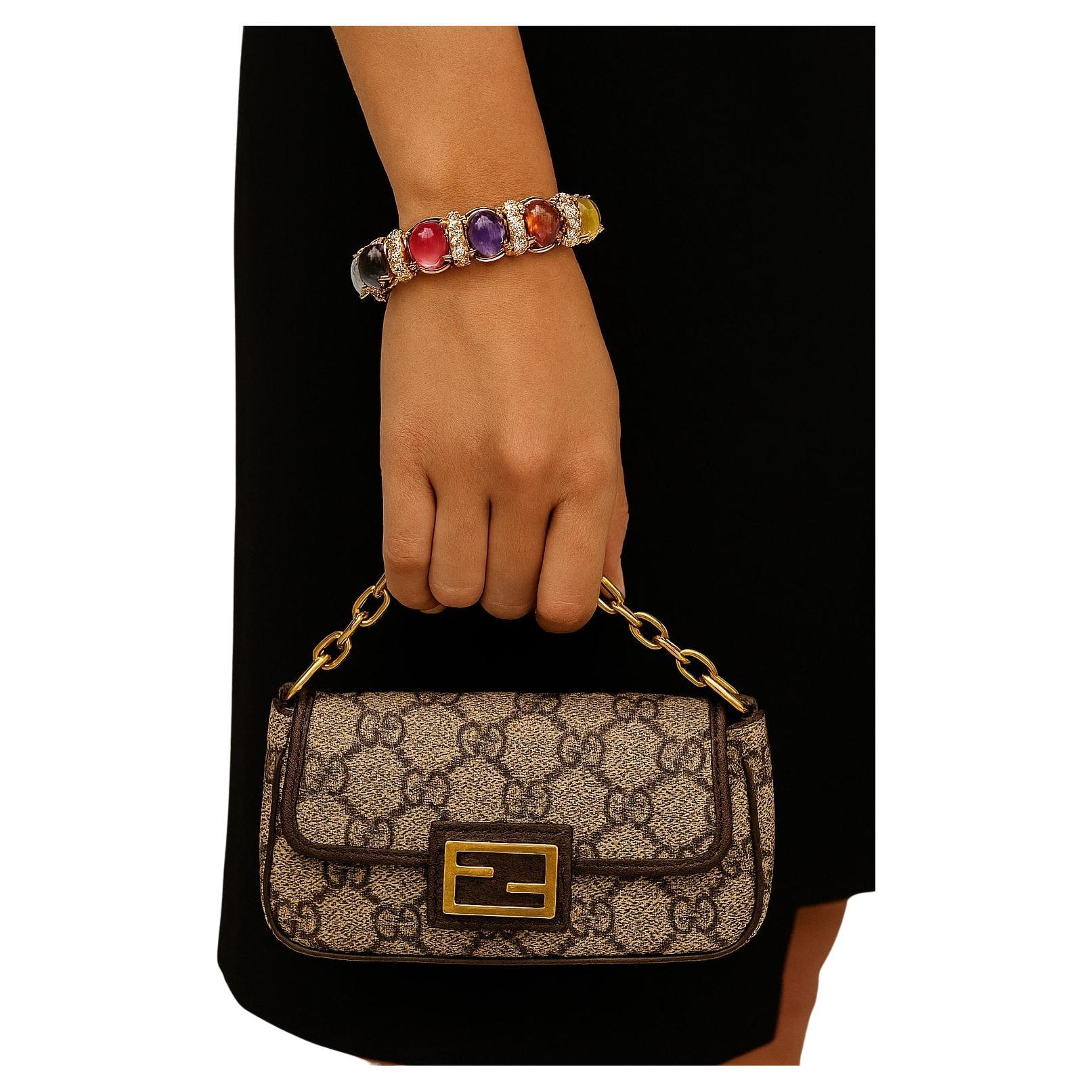 Bochic "Capri" Vintage Amethyst
Multi Farbe Saphire Manschette Set in 18K
Silber