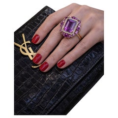 Bochic “Capri” Vintage Amethyst & Topaz Ring Set In 18K Gold & Silver