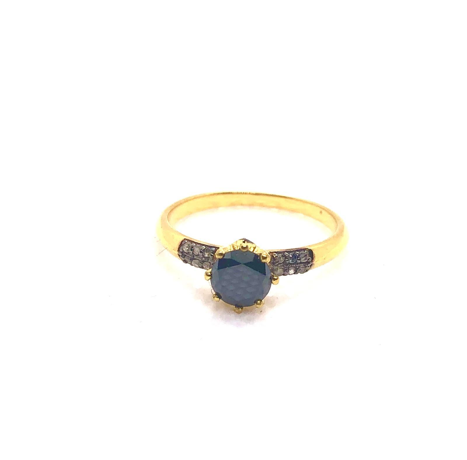 Anello vintage con diamanti neri e diamanti retrò di Bochic 