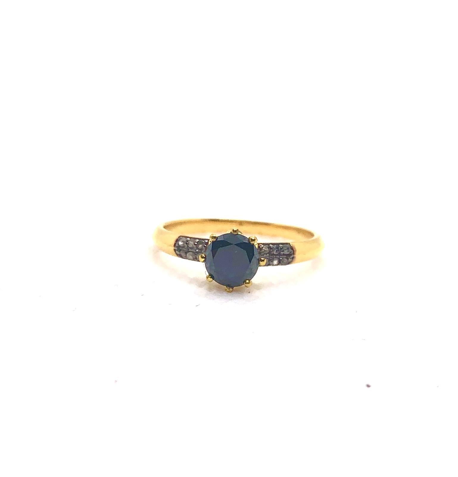 Anello vintage con diamanti neri e diamanti retrò di Bochic 
