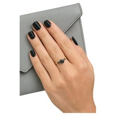 Bochic “Capri” Vintage Black Diamond & Diamonds Retro Ring Set In 18K Gold & Sil