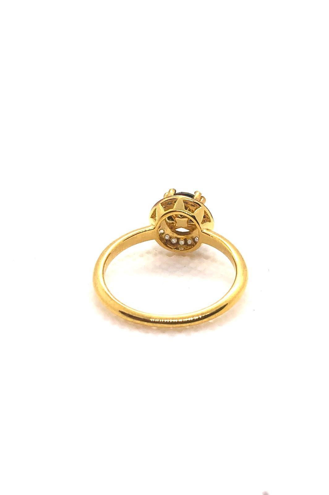 Anello vintage con diamanti neri e grigi di Bochic 