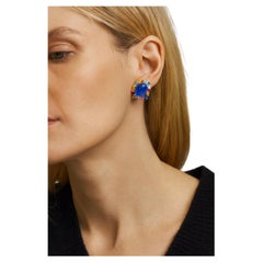 Bochic "Capri" Vintage blauer Saphir & Multi Pastell Sapphire Ohrringe Set in 18K