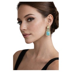 Bochic "Capri" Vintage Blauer Saphir, Rubin & Rose Cut Saphir Ohrringe Set In