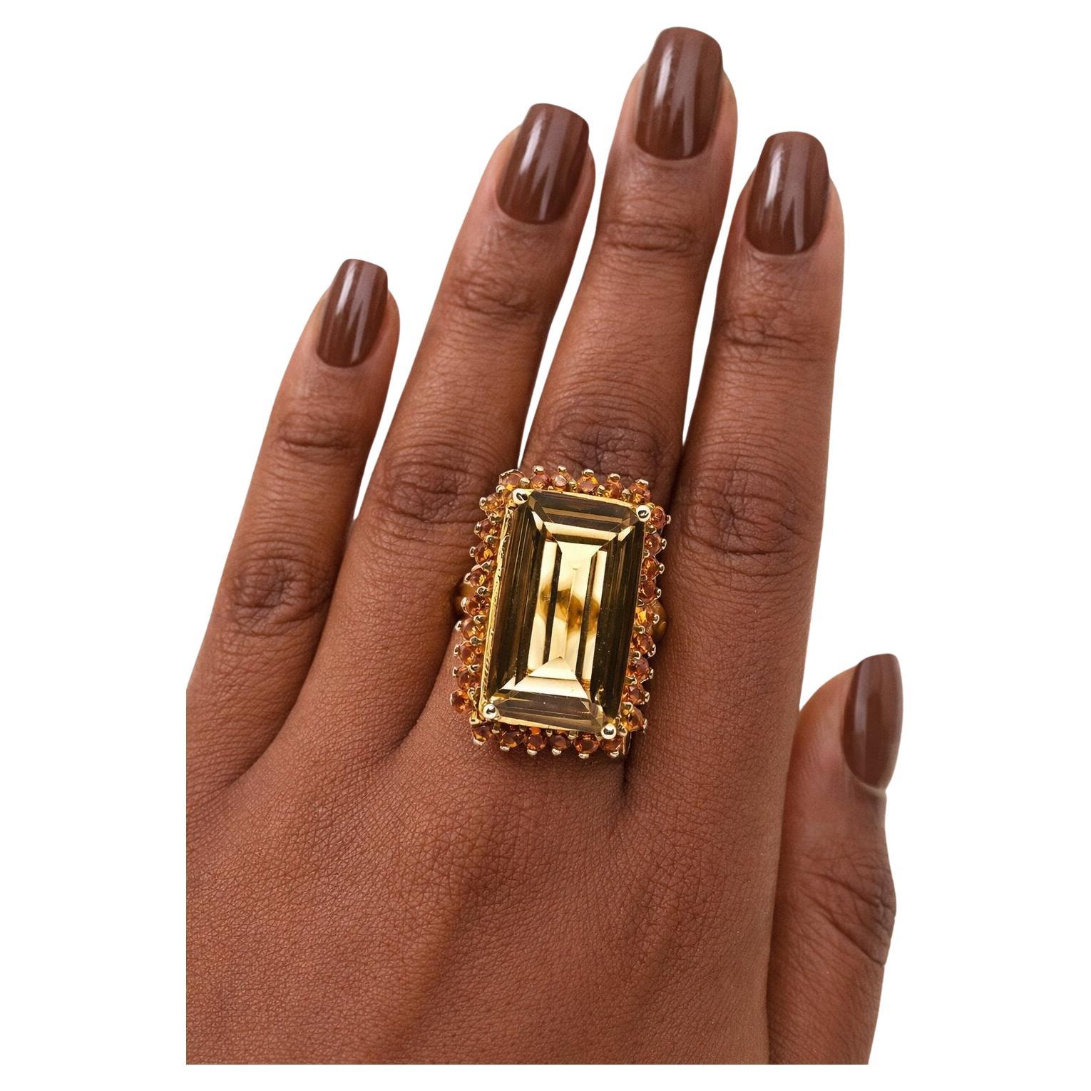Bochic “Capri” Vintage Citrine & Lemon Quartz — 18K Gold & Silver, Circa 1990 For Sale