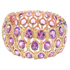 Bochic Capri Vintage Manschette mit Amethyst und 18K Gold & Silber