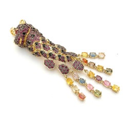 Bochic “Capri” Vintage Diamond, Ruby & Fancy Multi Color Sapphires Necklace Set