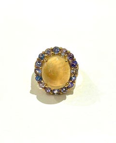 Bochic "Capri" Vintage Honig Opal & Tansanit Ring - 18K Gold & Silber