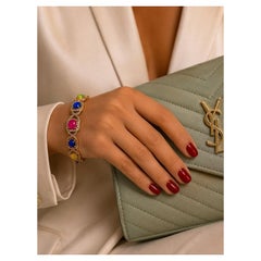 Bochic Capri Vintage Multi-Gem Armreif, 18K Gold & Silber, CIRCA 1997