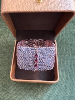 Bochic „Capri“ Vintage-Armreif-Set mit verschiedenen Rubinen und Amethysten, gefasst in 18-karätigem Gold und Silber