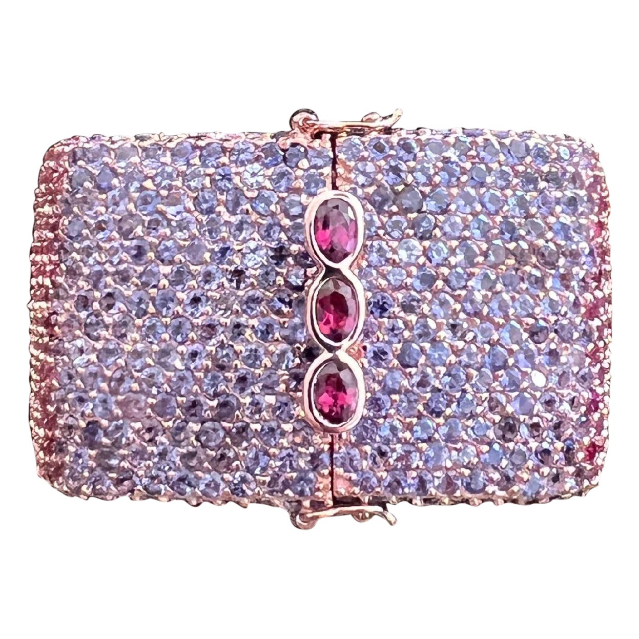 Bochic “Capri” Vintage Multi Ruby 
Gem Bangle Set In 18K Gold 
Silver For Sale