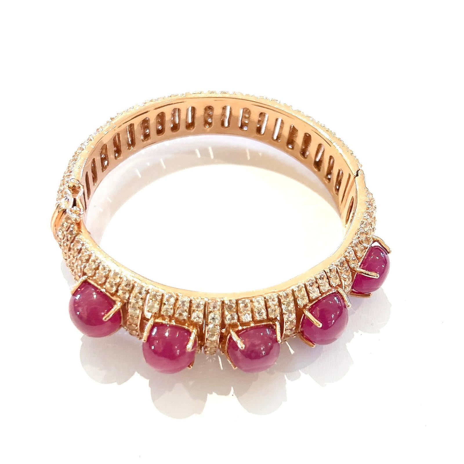 Rétro Bracciale vintage multi rubino e topazio di Bochic 