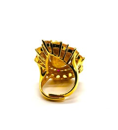 Bochic “Capri” Vintage Multi Sapphire & Yellow Sapphire Ring 18K Gold & Silver