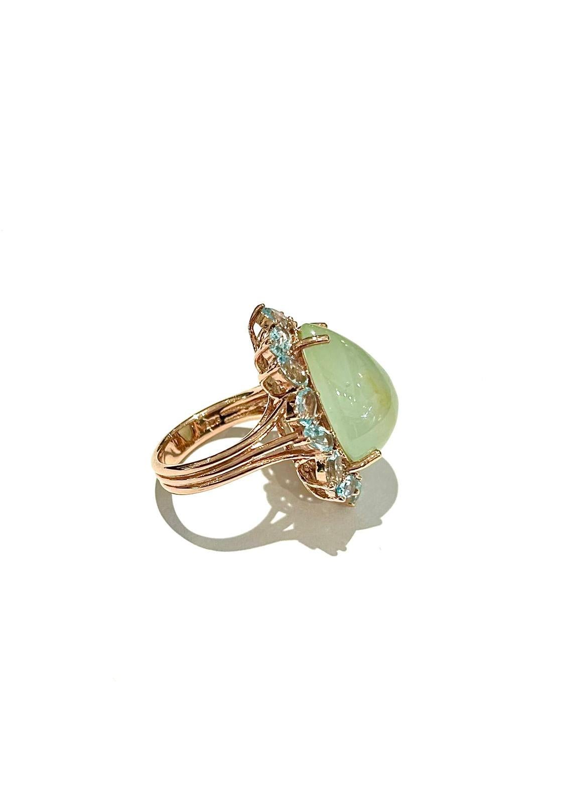 Anello vintage con acquamarina naturale di Bochic 