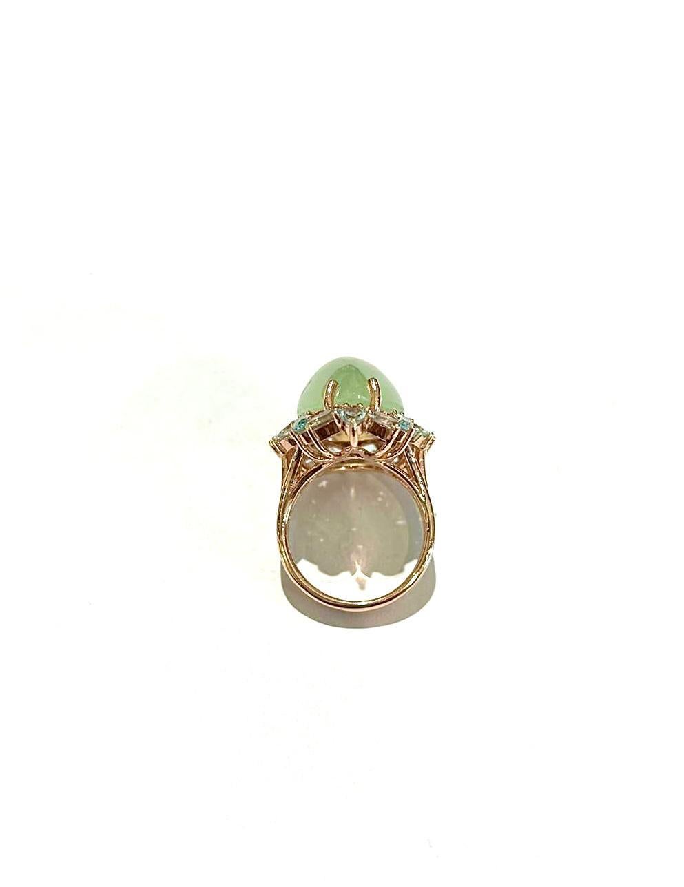 da uomo o donna Anello vintage con acquamarina naturale di Bochic 