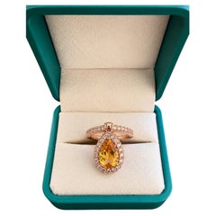 Bochic „Capri“ – Vintage-Ring aus italienischem Citrin in Naturfarbe und Diamanten, 18-karätiges Gold und Silber