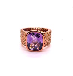 Bochic „Capri“ Vintage-Ring mit natürlichem Peridot und Amethyst – 18-karätiges Gold und Silber