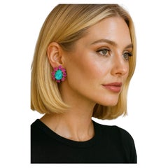 Bochic "Capri" Vintage Opal & Multi Rubin Ohrringe Set in 18K Gold & Silber