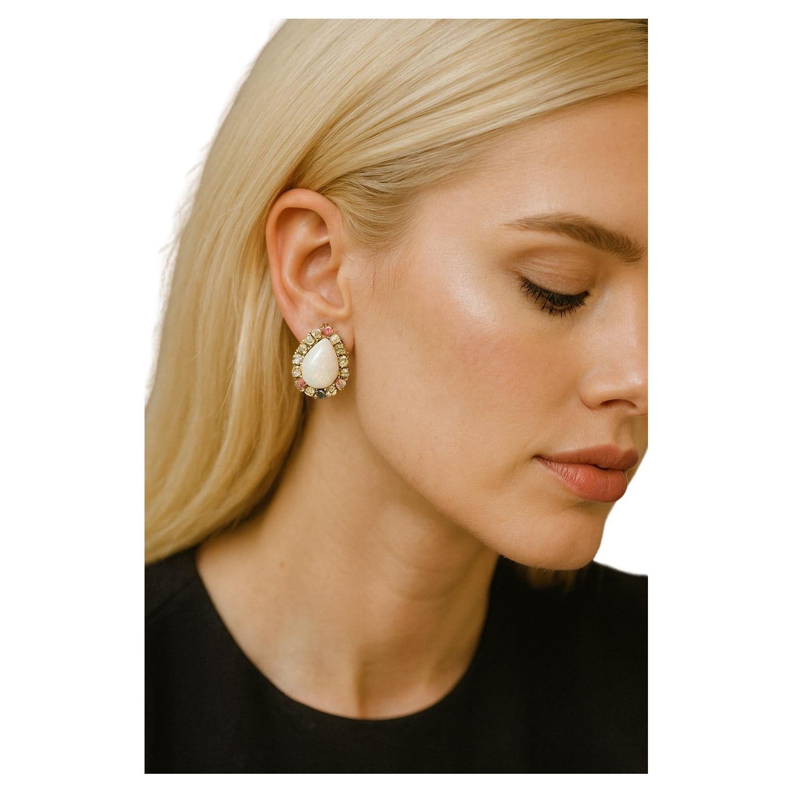 Bochic "Capri" Vintage Opal & Multi Turmalin Ohrringe Set in 18K Gold & Silber