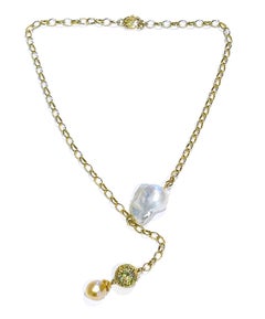 Set di collane con perle e gemme multiple vintage di Bochic "Capri" in 18K e A. Silver