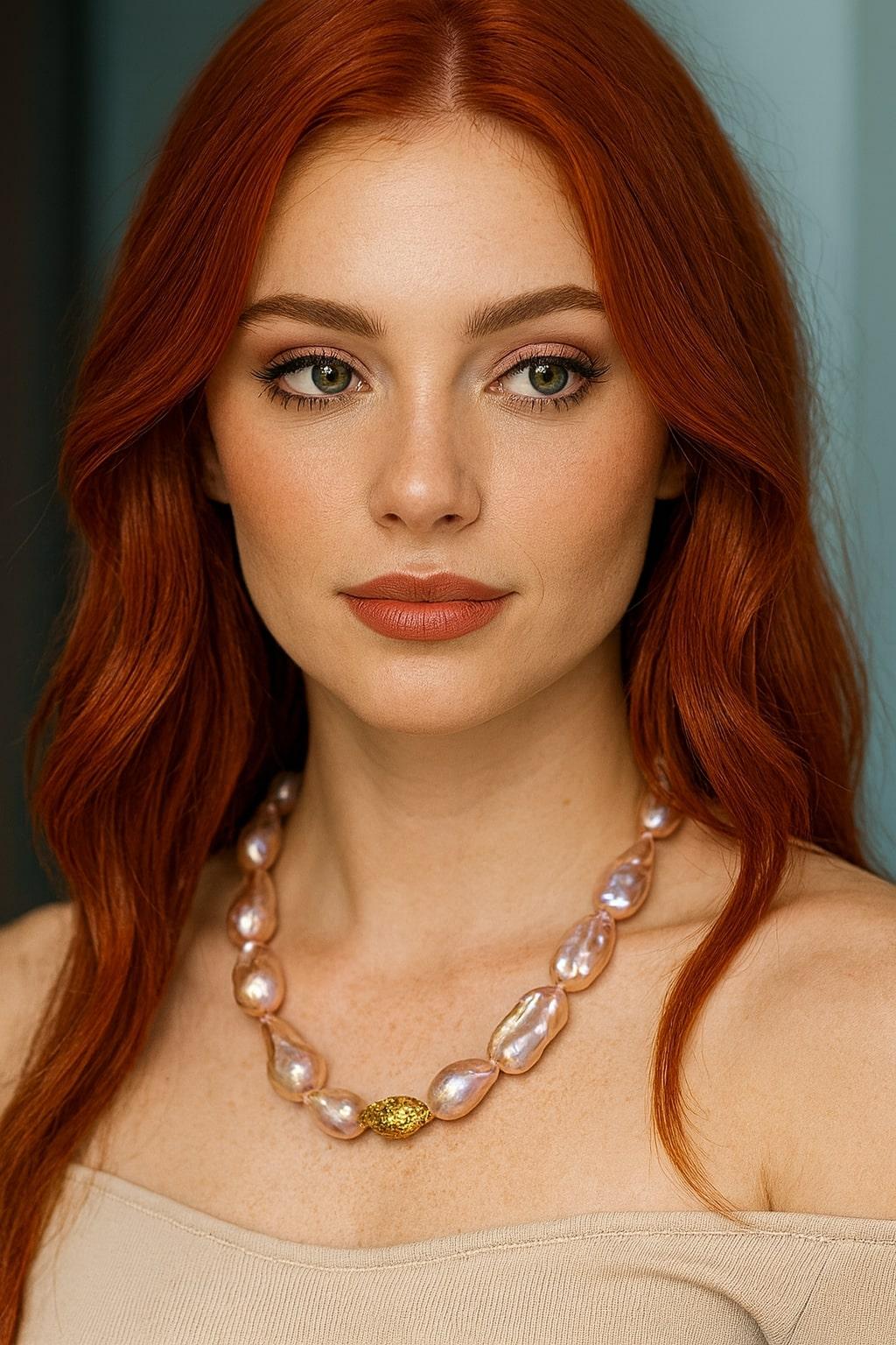 Bochic “Capri” Vintage Pearl & Multi Gem Necklace Set in 18K & Silver For Sale 5