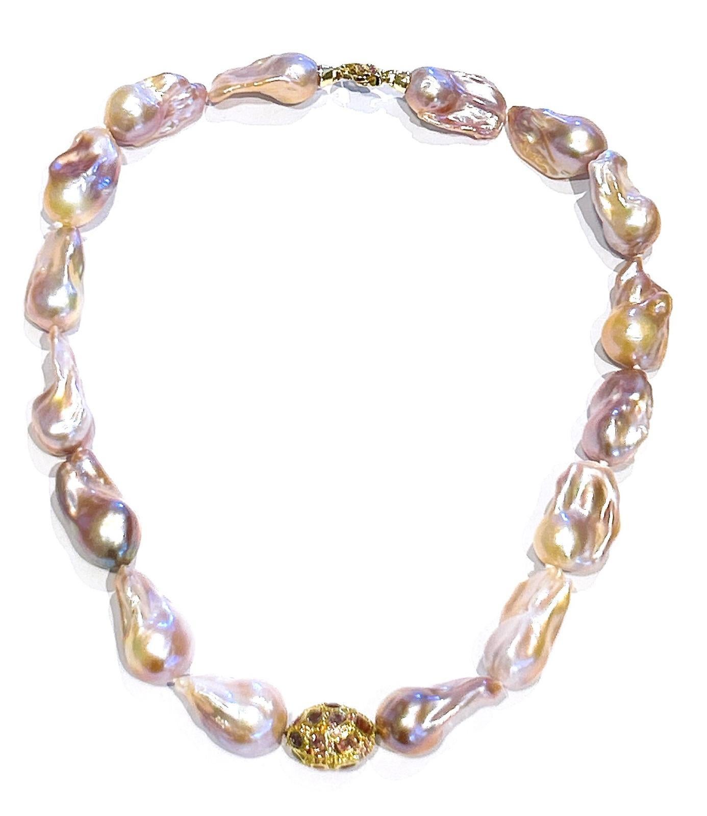 Bochic “Capri” Vintage Pearl & Multi Gem Necklace Set in 18K & Silver For Sale 6