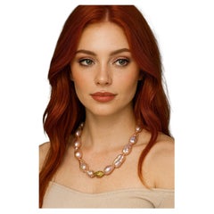 Bochic “Capri” Vintage Pearl & Multi Gem Necklace Set in 18K & Silver