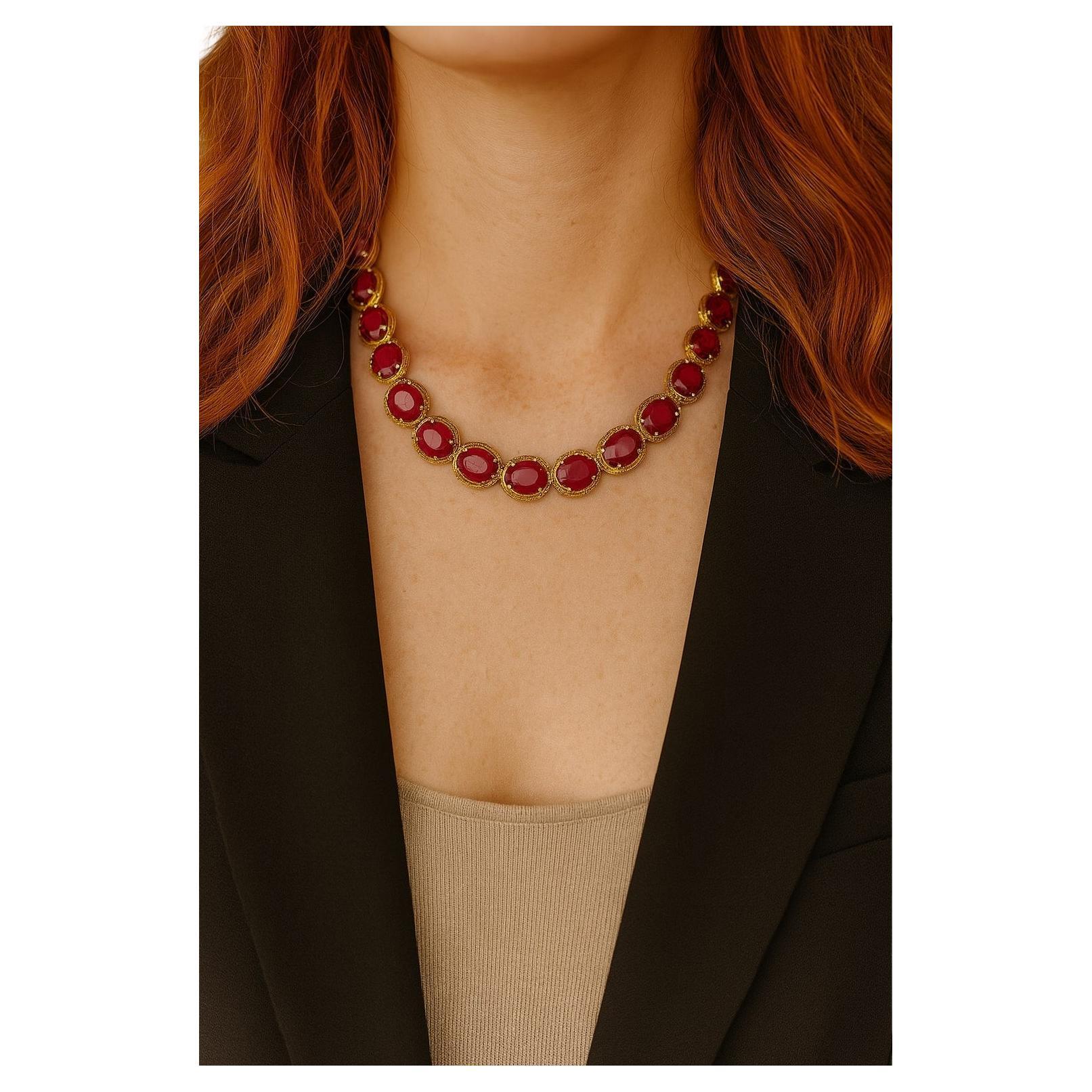 Bochic “Capri” Vintage Ruby
Diamond Necklace
Earring Set 18K Gold
Silver