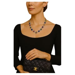 Bochic “Capri” Vintage Ruby & Fancy Color Sapphire Necklace Set in 18K & Silver
