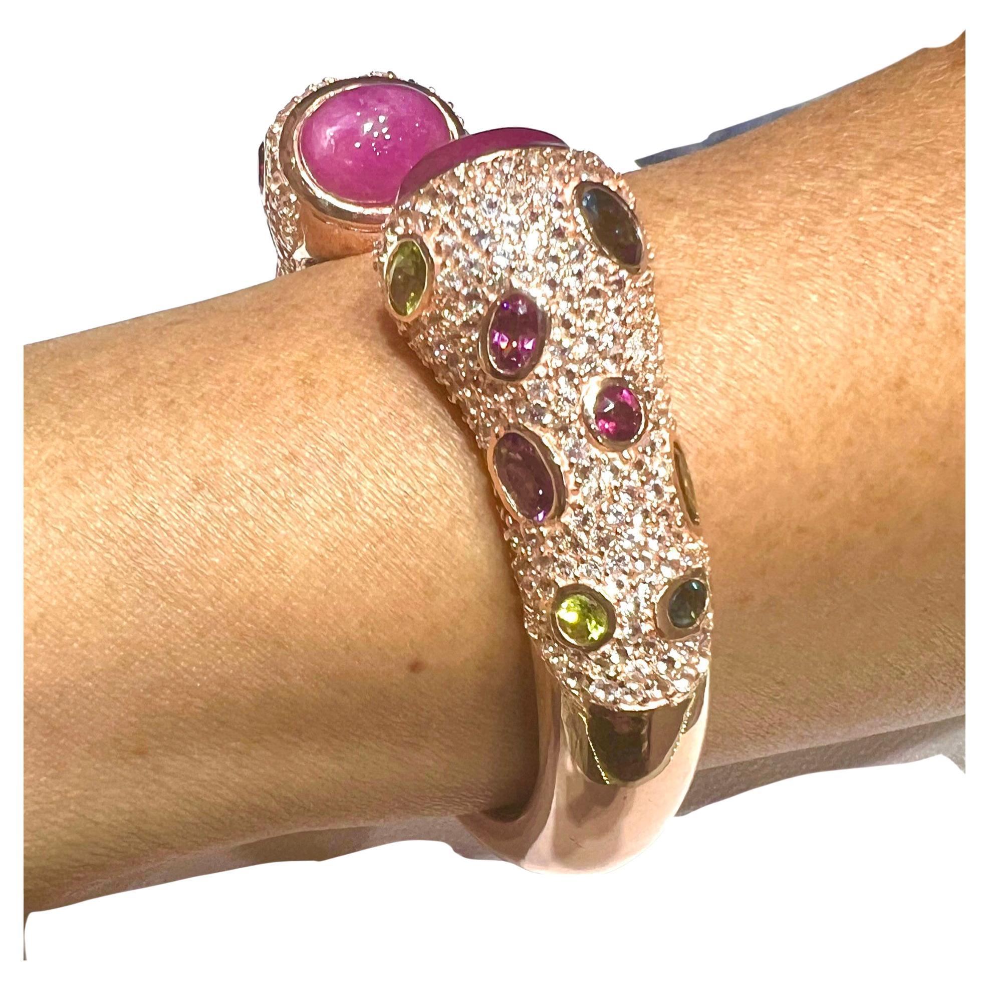 Bochic “Capri” Vintage Ruby
Multi Gem Bangle Set In 18K Gold
Silver