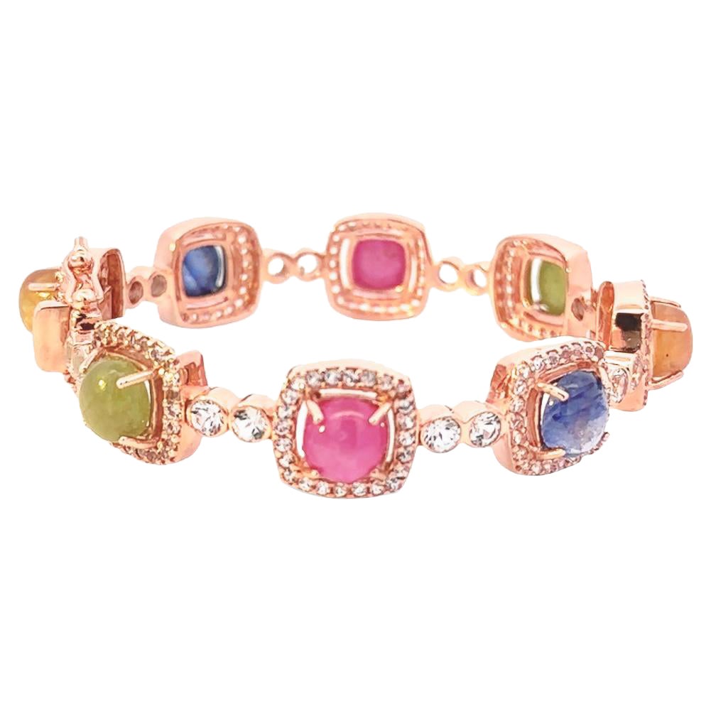 Bochic “Capri” Vintage Ruby, Multi Sapphire 
Diamond Set 18K Gold 
Silver