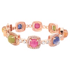 Bochic “Capri” Vintage Ruby, Multi Sapphire 
Diamond Set 18K Gold 
Silver