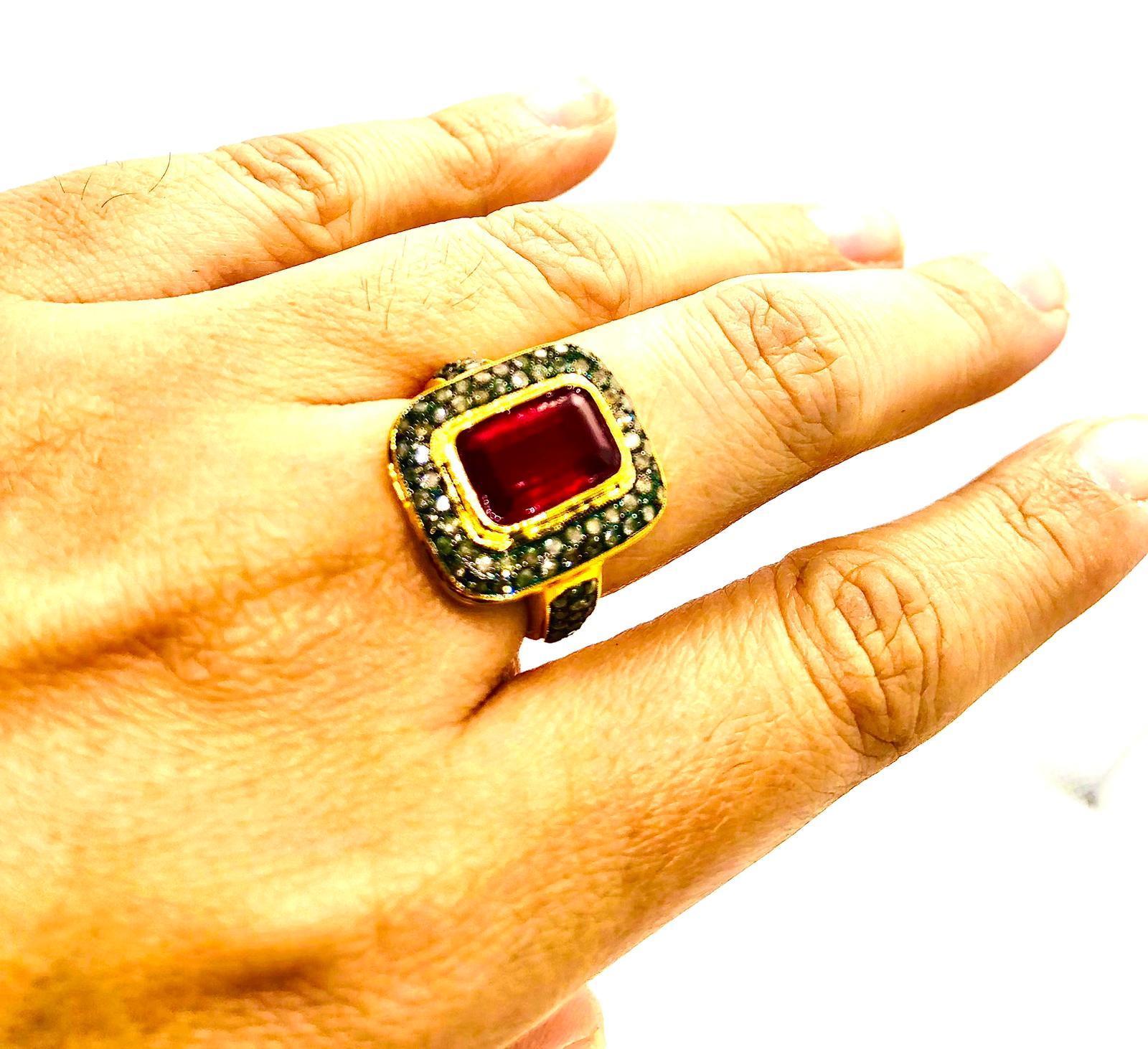 Taglio smeraldo Anello Bochic 