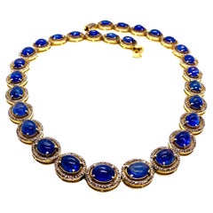 Bochic “Capri” Vintage Tanzanite & Diamond Necklace Set 18K Gold & Silver